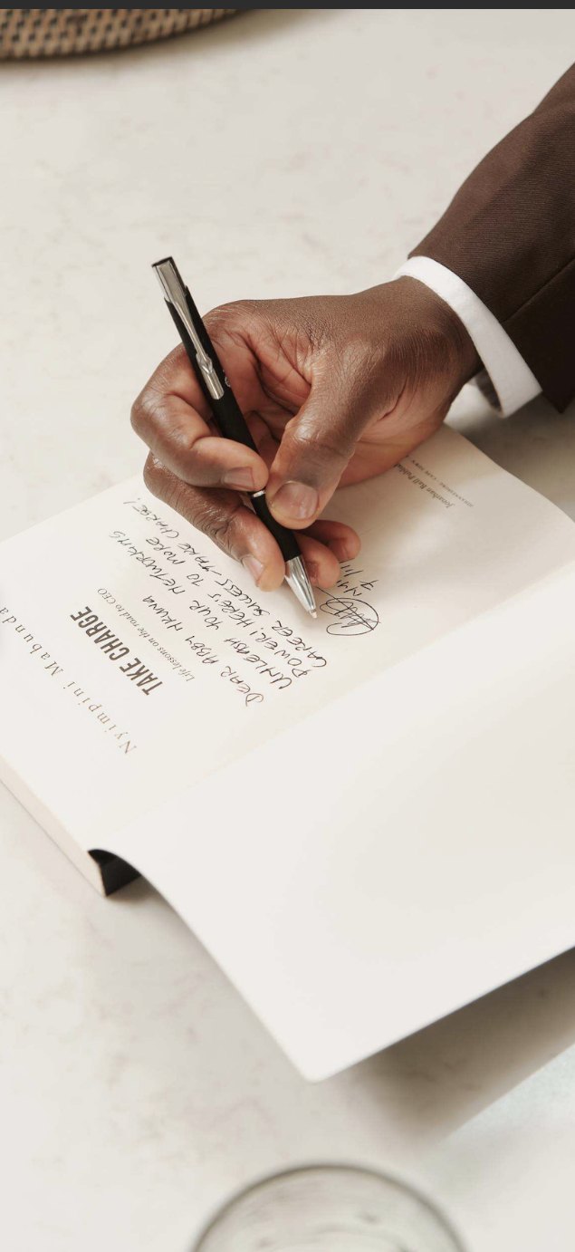 A signed, personalised copy of Take Charge