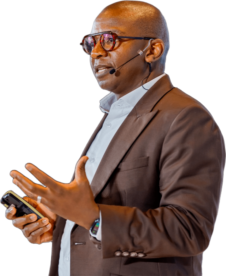 Nyimpini Mabunda speaking on stage